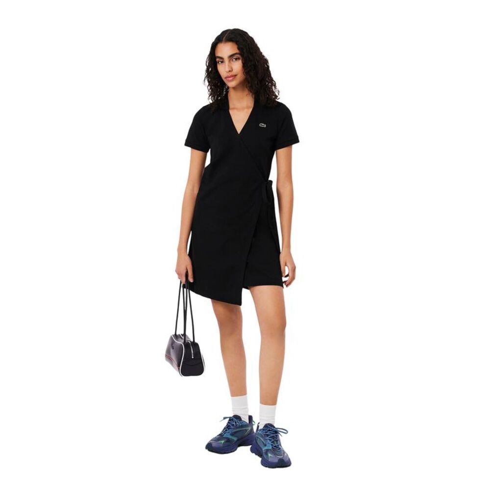 Lacoste Womens/Ladies V Neck Short-Sleeved Wrap Dress / White